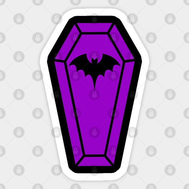 Cute Coffin in Purple Sticker by RavenWake